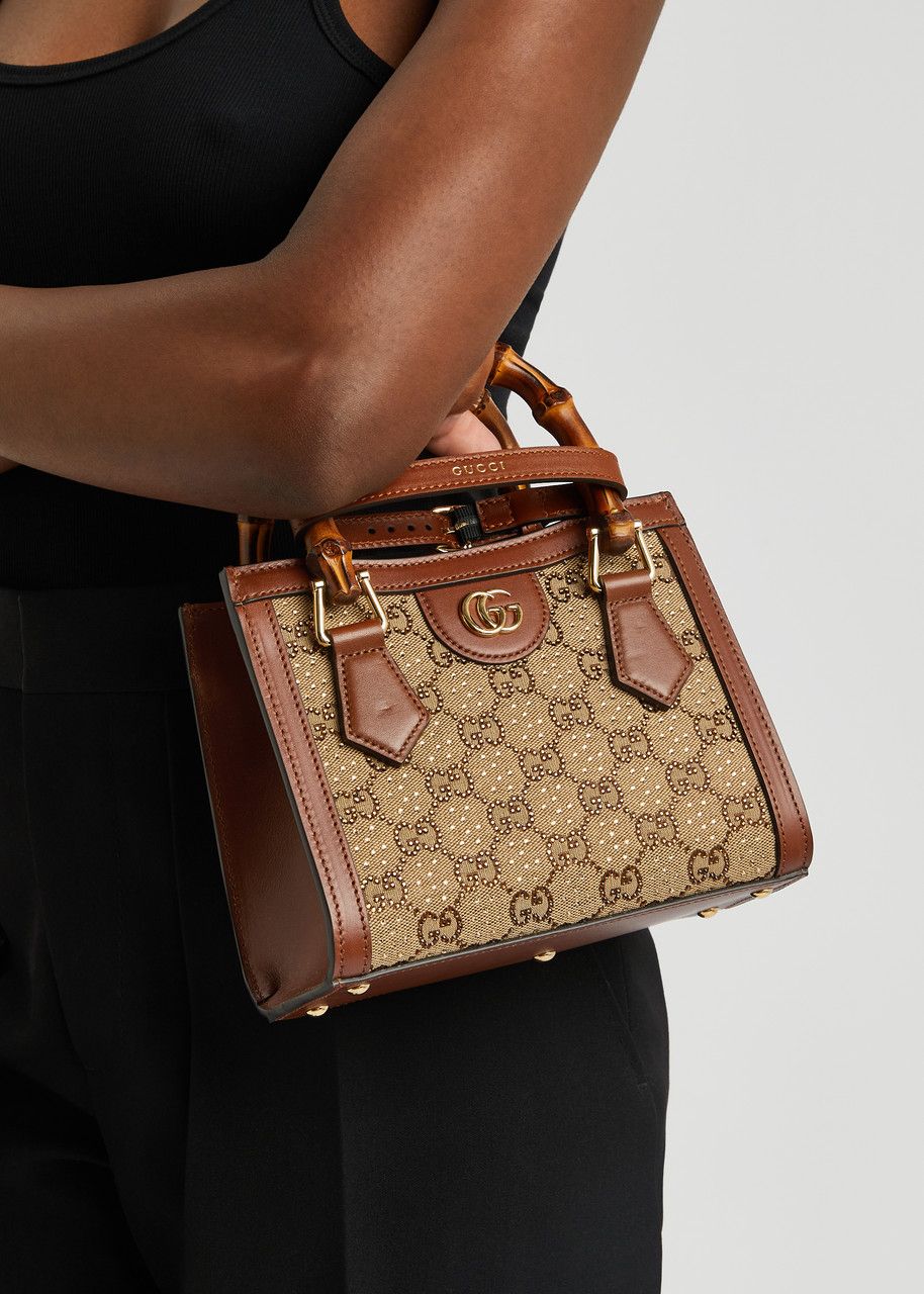 Gucci Diana crystals small tote bag with Box