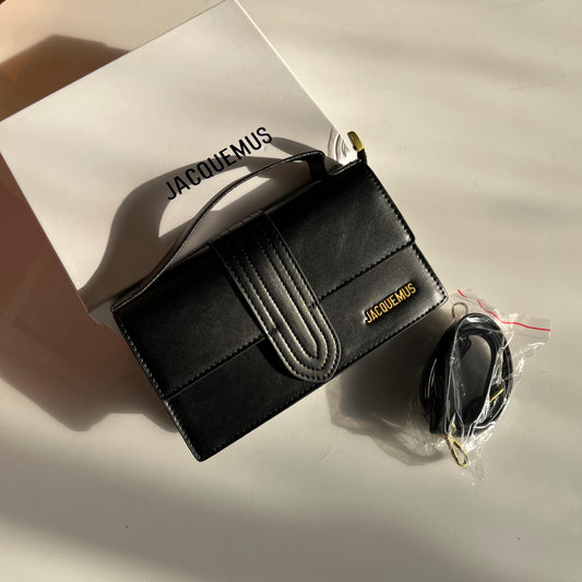 JACQUEMUS Le Grand Bambino Smooth Leather Handbag with Box