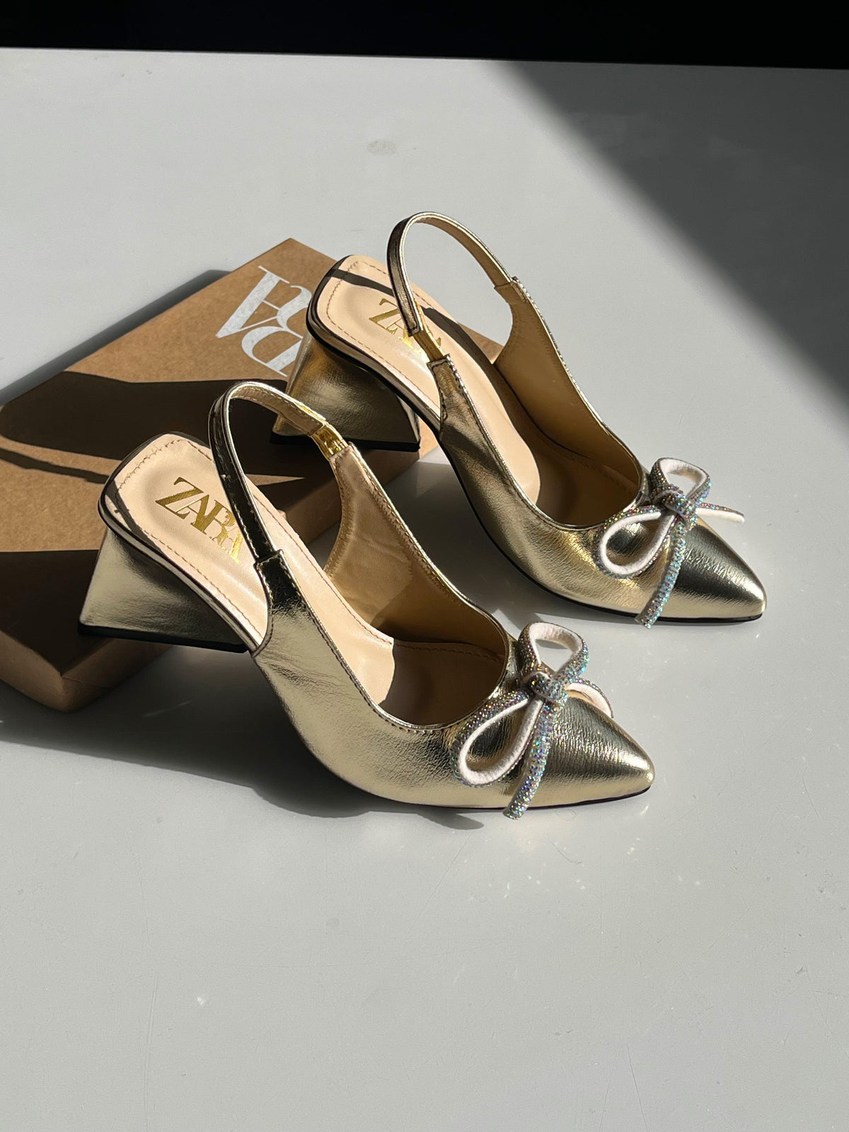 Charles & Keith Satin Butterfly Embellished Pointed-Toe Mules