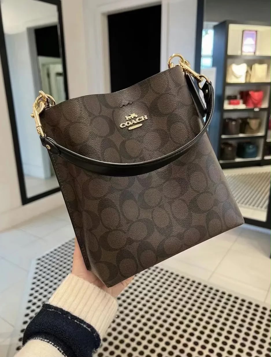 Coach Mollie Bucket Bag in Signature Canvas with Box