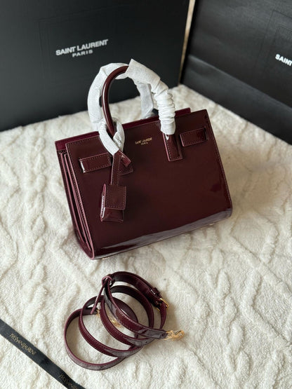 YSL Nano Tote Bag Patent Leather with Brand Box
