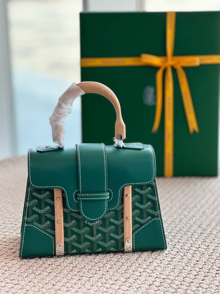 Goyard Coated Leather MM Saigon Bag with Brand Box
