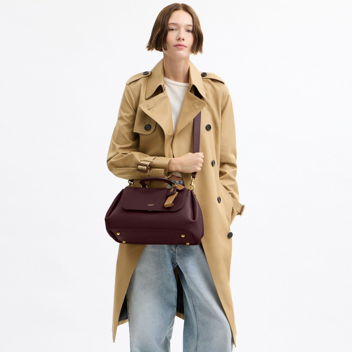 Coach Slouchy Rogue Top Handle Bag with Brand Box - Genuine Leather