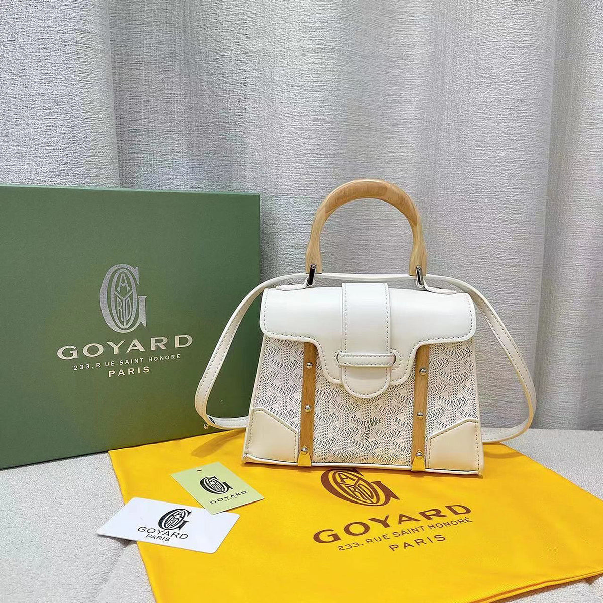 Goyard Coated Leather MM Saigon Bag with Brand Box