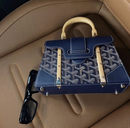 Goyard Coated Leather MM Saigon Bag with Brand Box