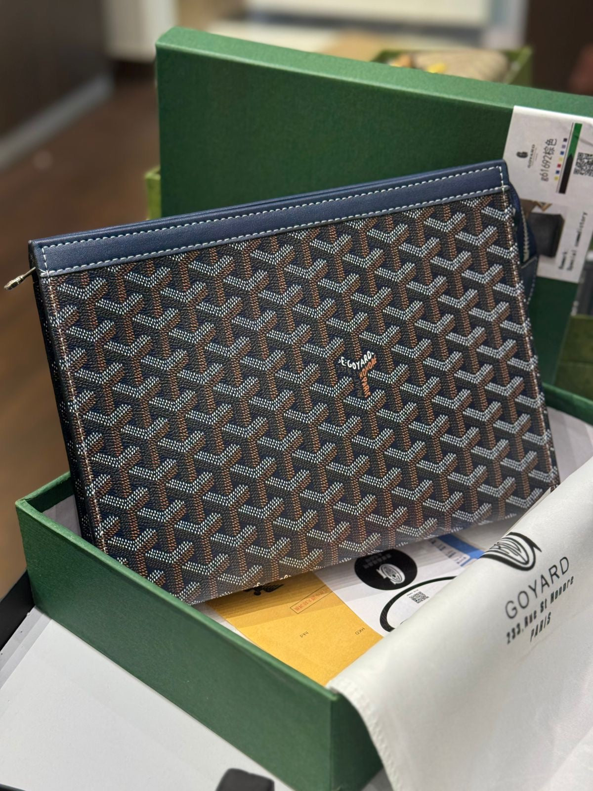 Goyard Senat MM Pouch with Brand Box