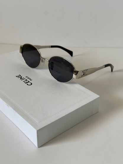 Imported CELINE sunglasses silver frame with Box