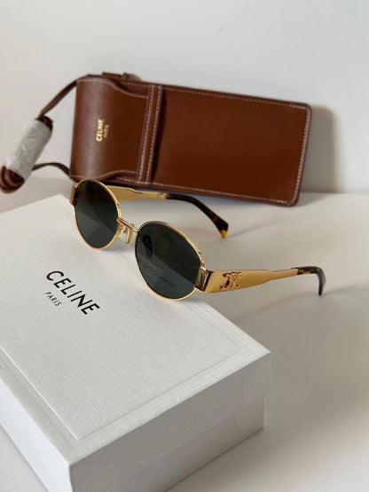 Imported CELINE sunglasses gold frame with Box
