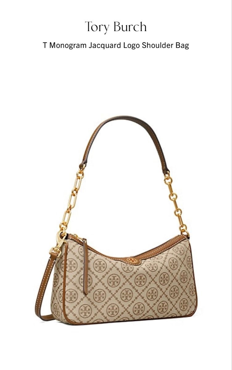 Tory Burch T Monogram Jacquard Studio Shoulder Bag with Brand Box
