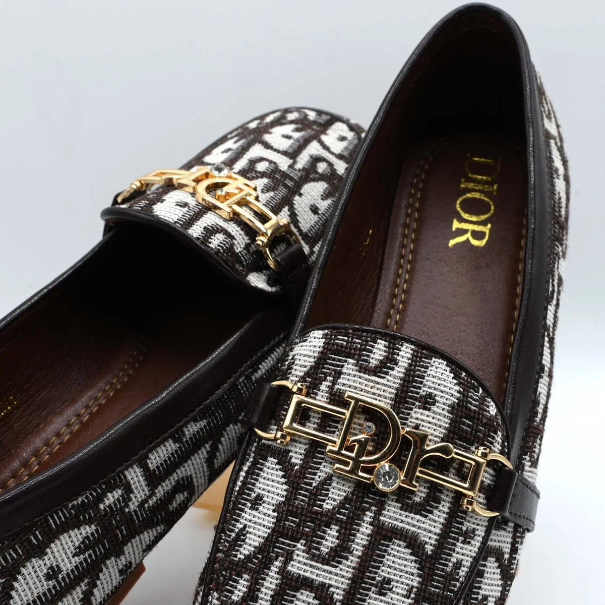 Dior Oblique Monogram Loafers Brown