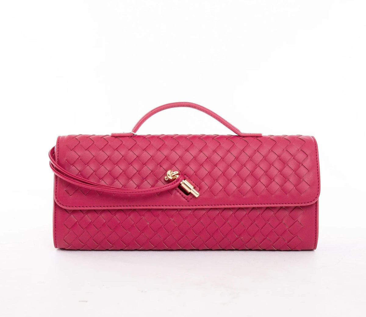 Bottega Veneta Andiamo Hot Pink Long Clutch With Box