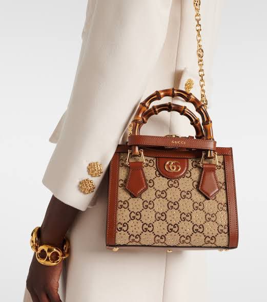Gucci Diana crystals small tote bag with Box