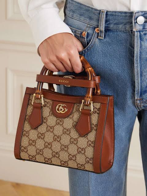 Gucci Diana crystals small tote bag with Box