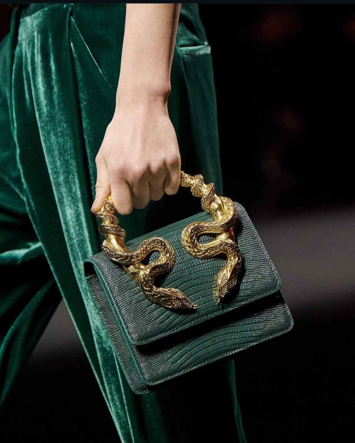 Roberto Cavalli Snake Embellished Handbag with Box