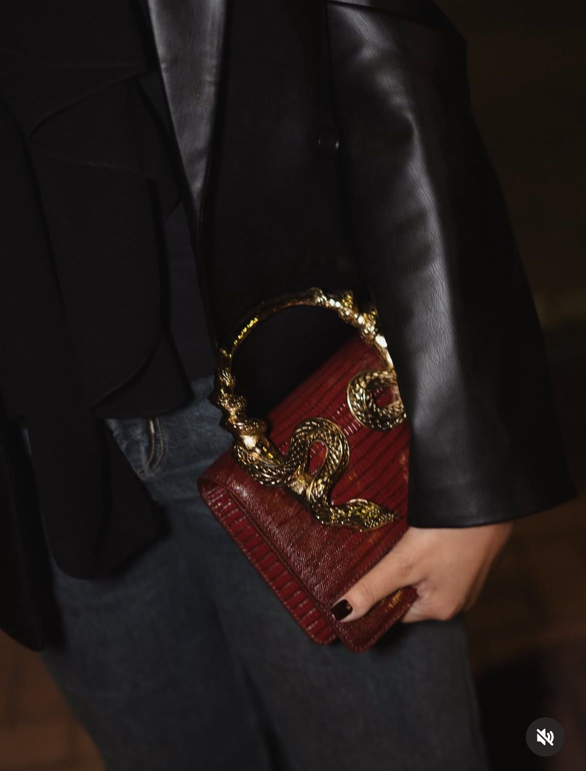 Roberto Cavalli Snake Embellished Handbag with Box