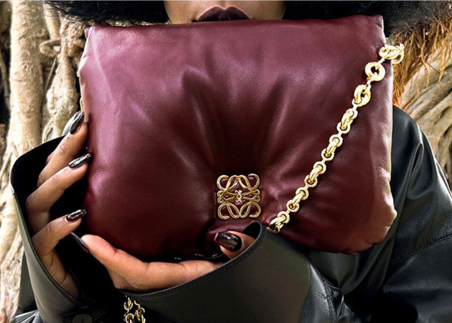 LOEWE Puffer Goya Padded | Leather Shoulder Bag with Box