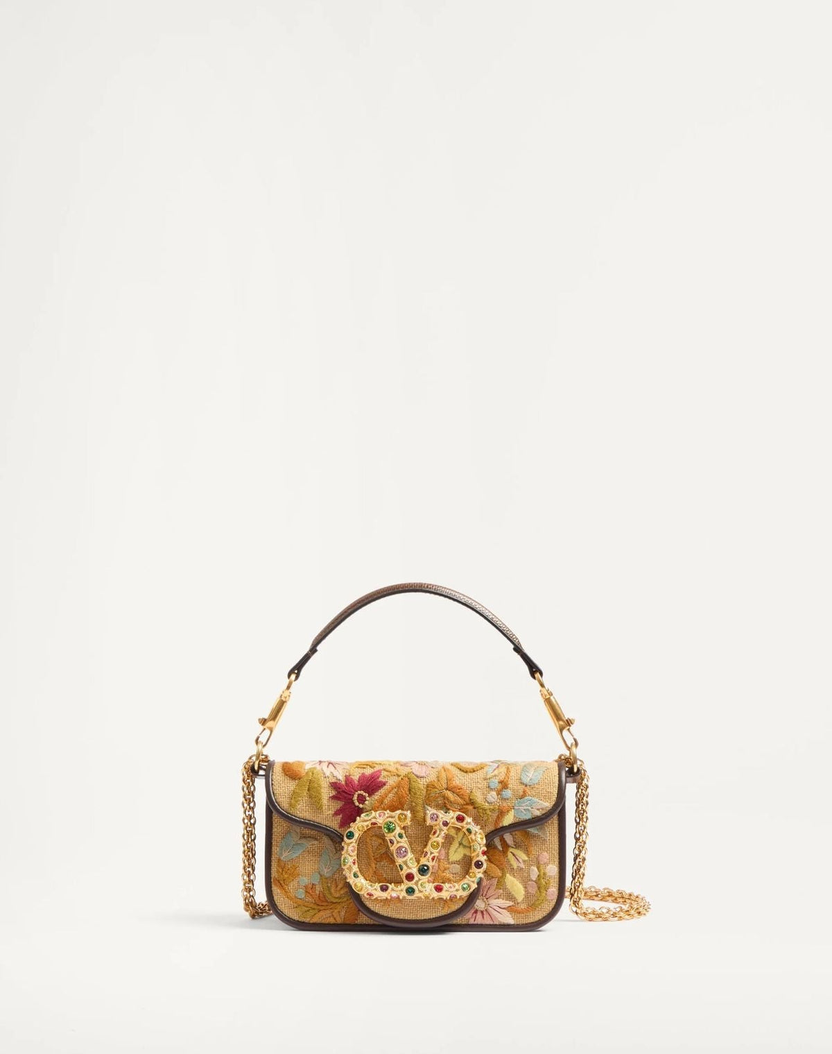 Valentino Garavani Vain Floral Embroidered Shoulder Bag with Box