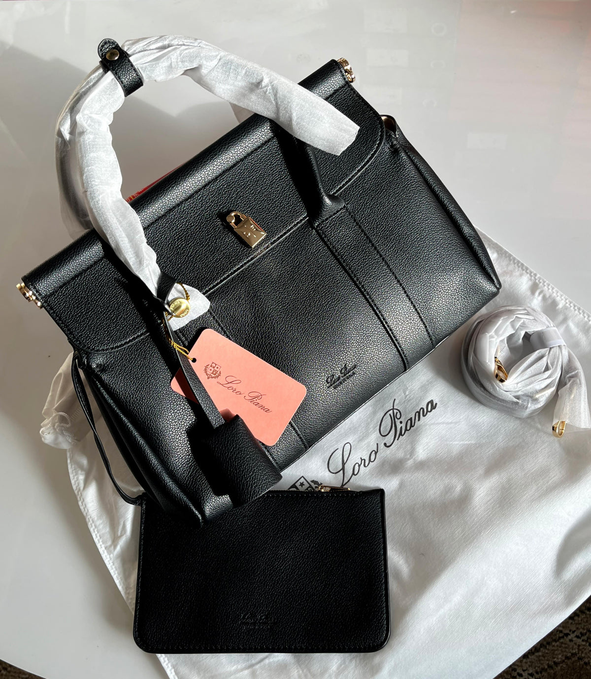 Loro Piana Loom Bag L32 in Grained Calfskin with Box