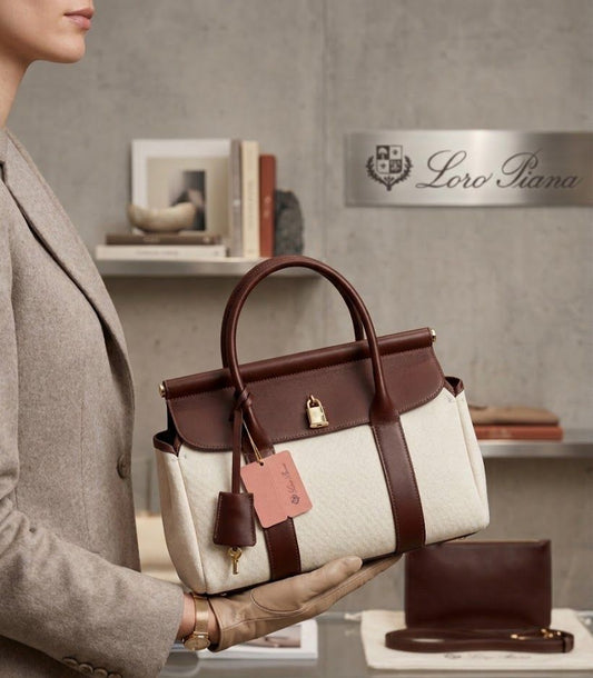 Loro Piana Loom Bag L32 in Grained Calfskin with Box