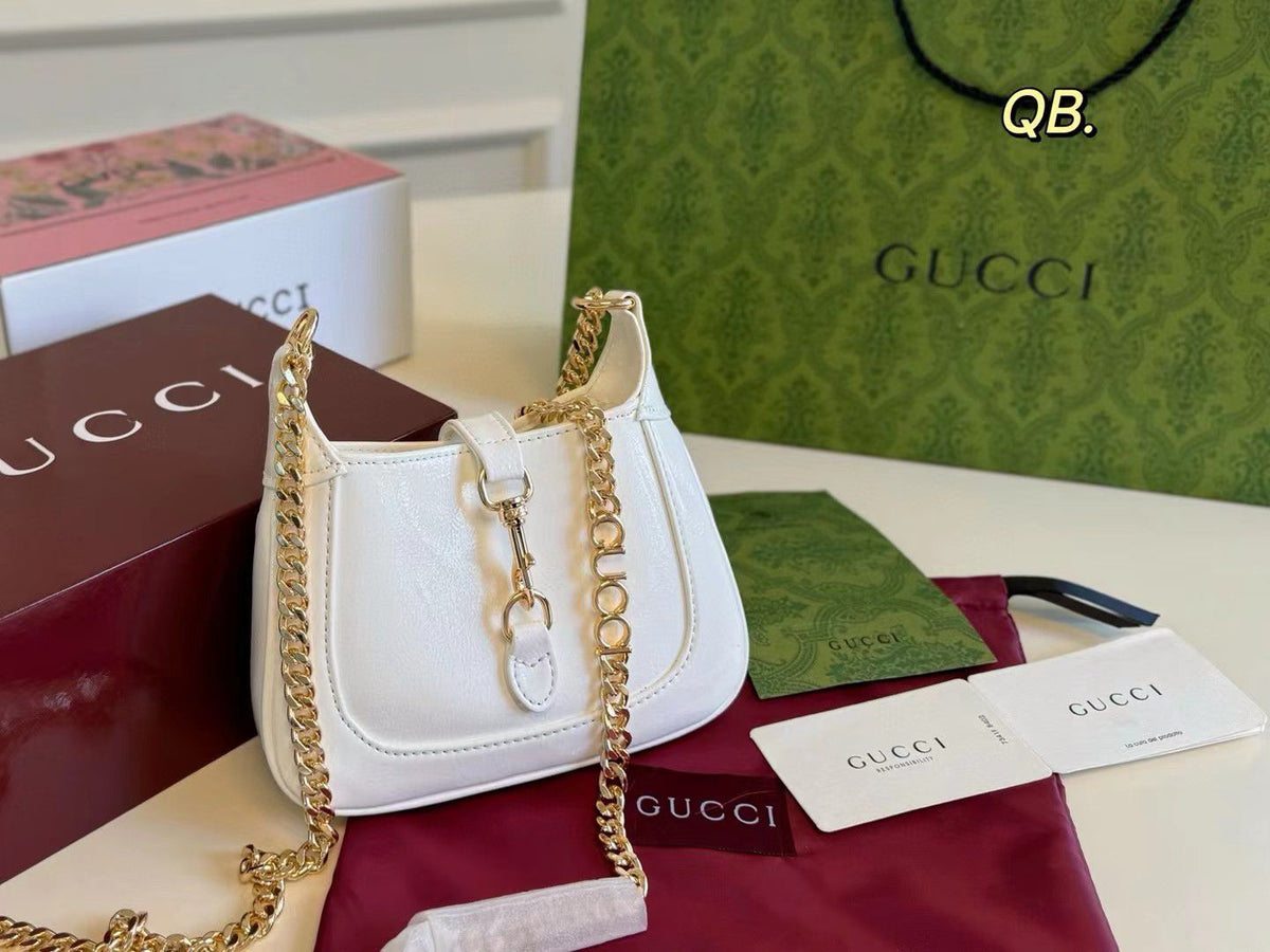 Gucci Jackie Notte Mini Patent Leather Shoulder Bag with Box