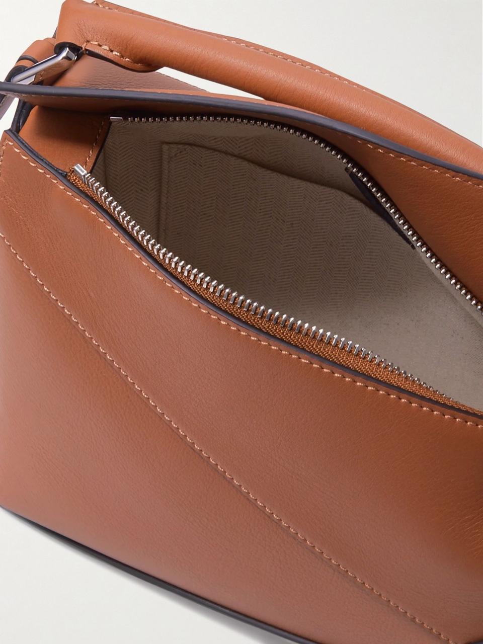 Loewe Puzzle Edge Medium Top-Handle Bag in Soft Grained Leather with Box