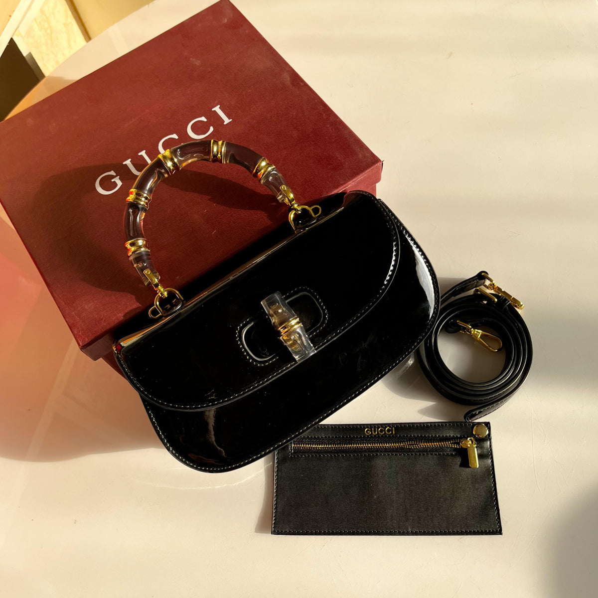 Gucci Bamboo 1947 Small Top Handle Bag with Box