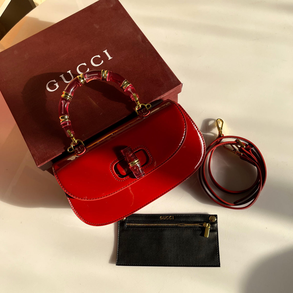 Gucci Bamboo 1947 Small Top Handle Bag with Box