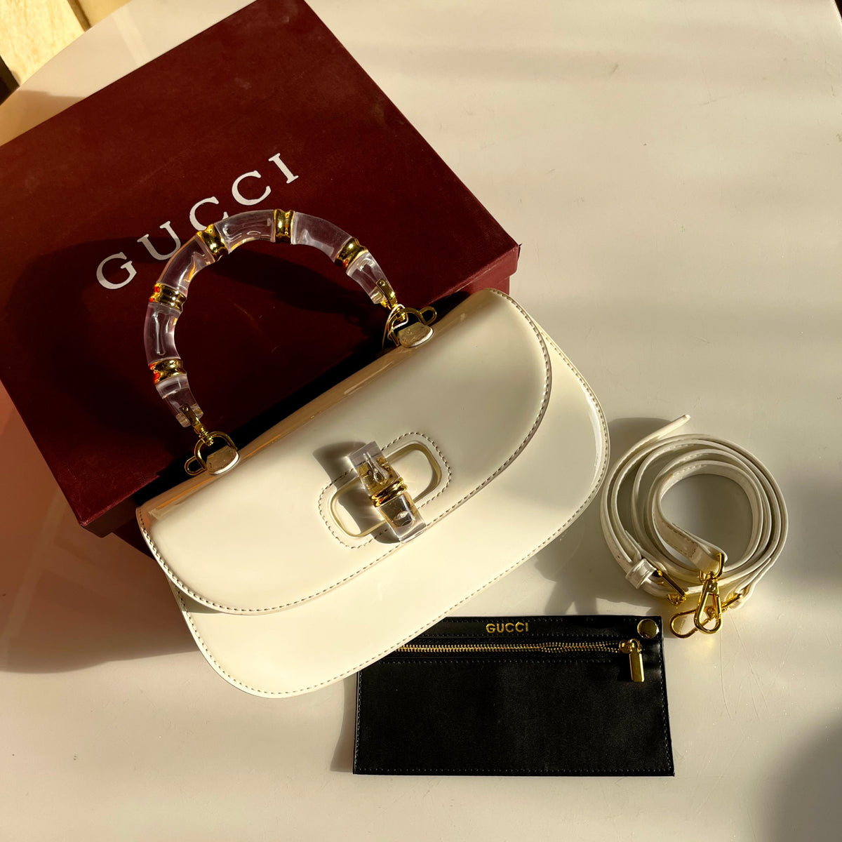 Gucci Bamboo 1947 Small Top Handle Bag with Box