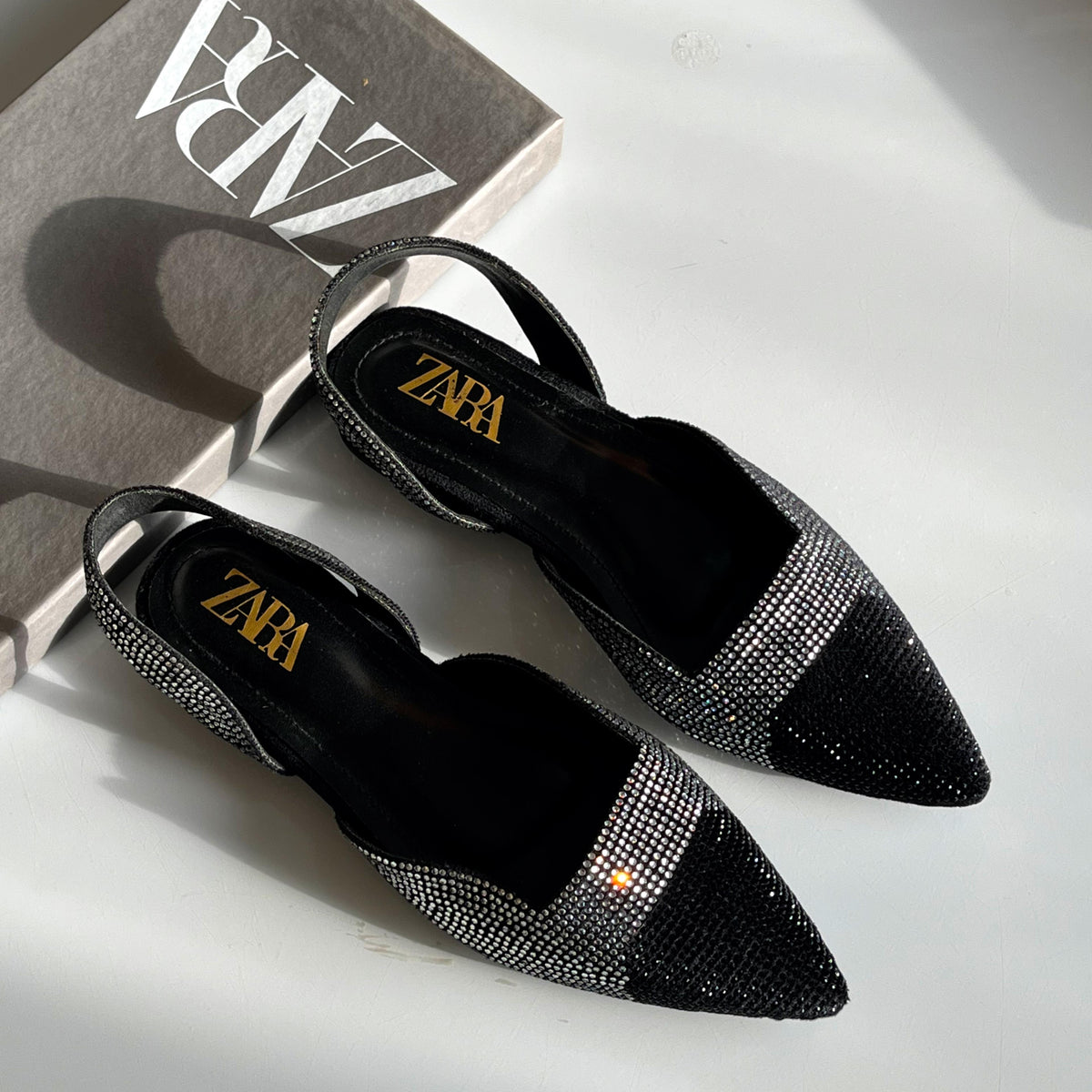 Zara Stone Slingback Flats