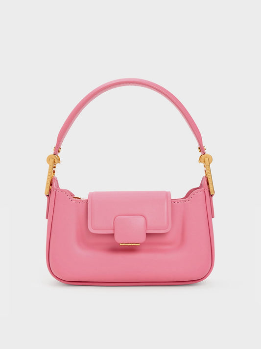 Charles & Keith | Koa Push-Lock Top Handle Bag with Box