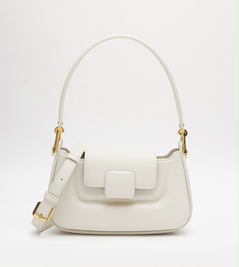 Charles & Keith | Koa Push-Lock Top Handle Bag with Box