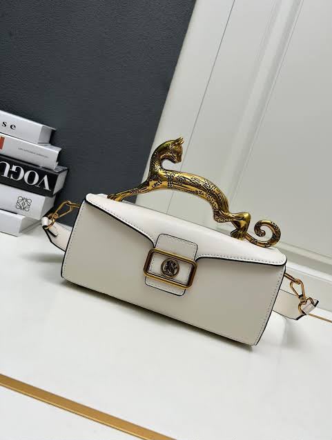 LANVIN | Pencil Cat Bag in Shiny Leather & Rhinestones with Box