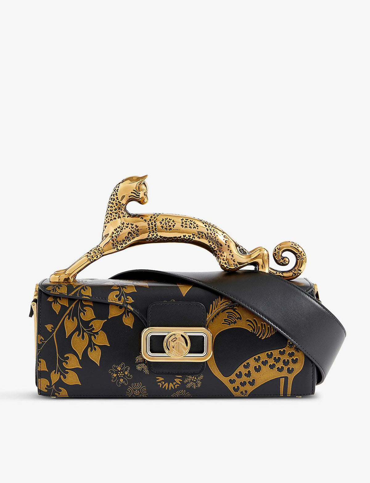LANVIN | Pencil Cat Bag in Shiny Leather & Rhinestones with Box