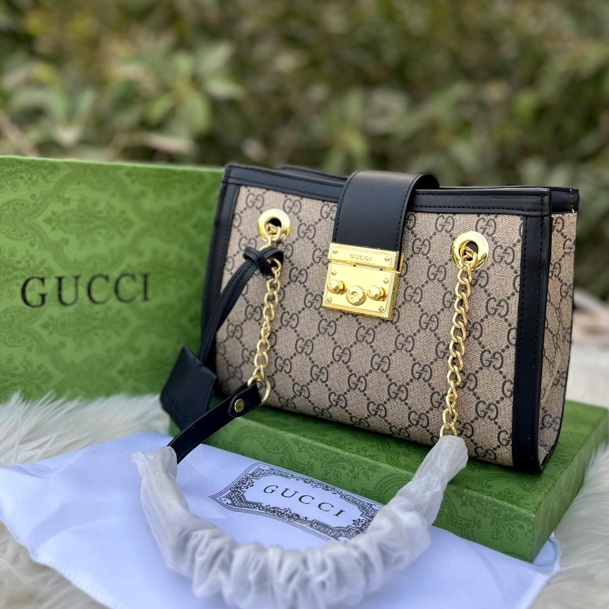 GUCCI Padlock Small Shoulder Bag with Box