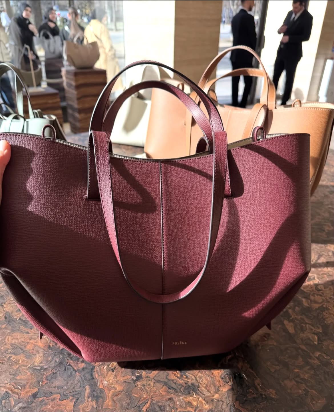 POLÈNE CYME Leather Tote Bag with Box