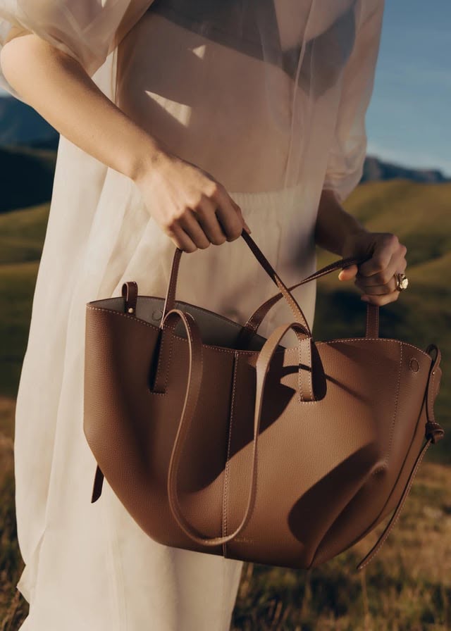 POLÈNE CYME Leather Tote Bag with Box