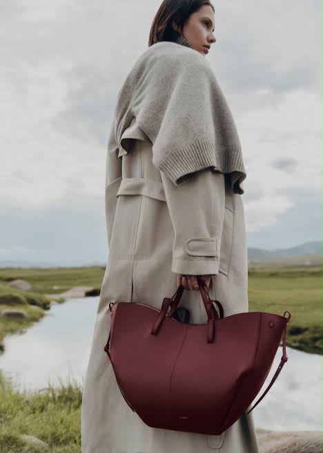 POLÈNE CYME Leather Tote Bag with Box