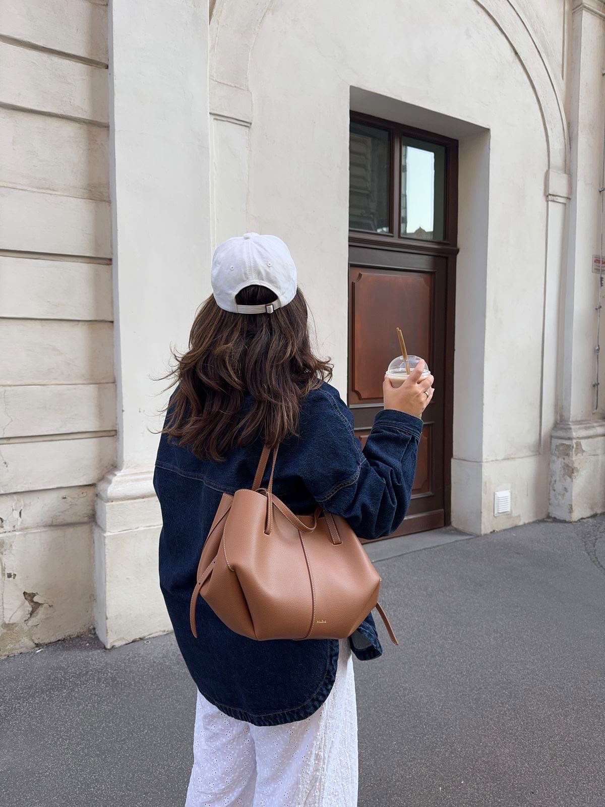 POLÈNE CYME Leather Tote Bag with Box