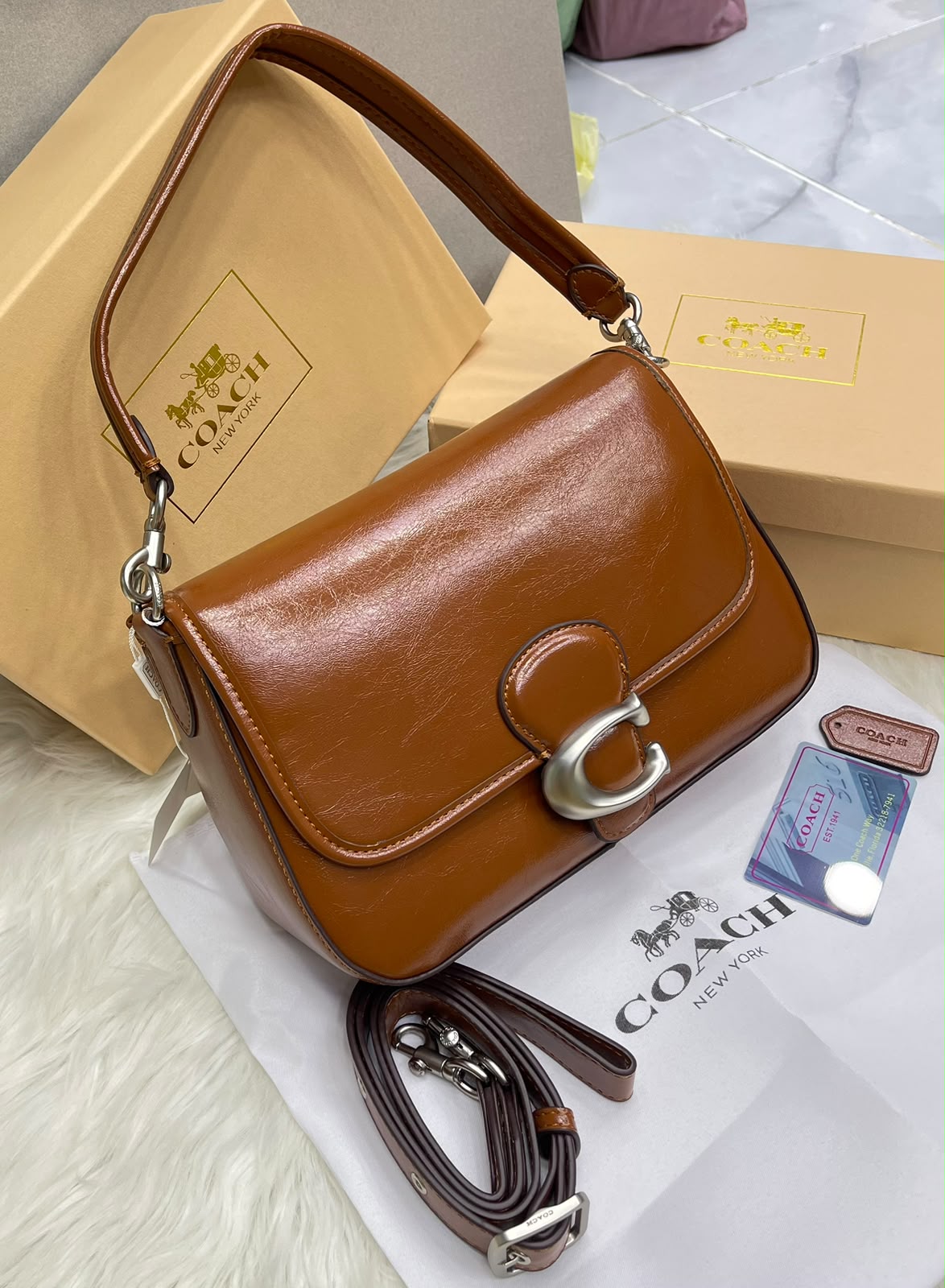 Coach Idol Bag in Luxe Leather with Box