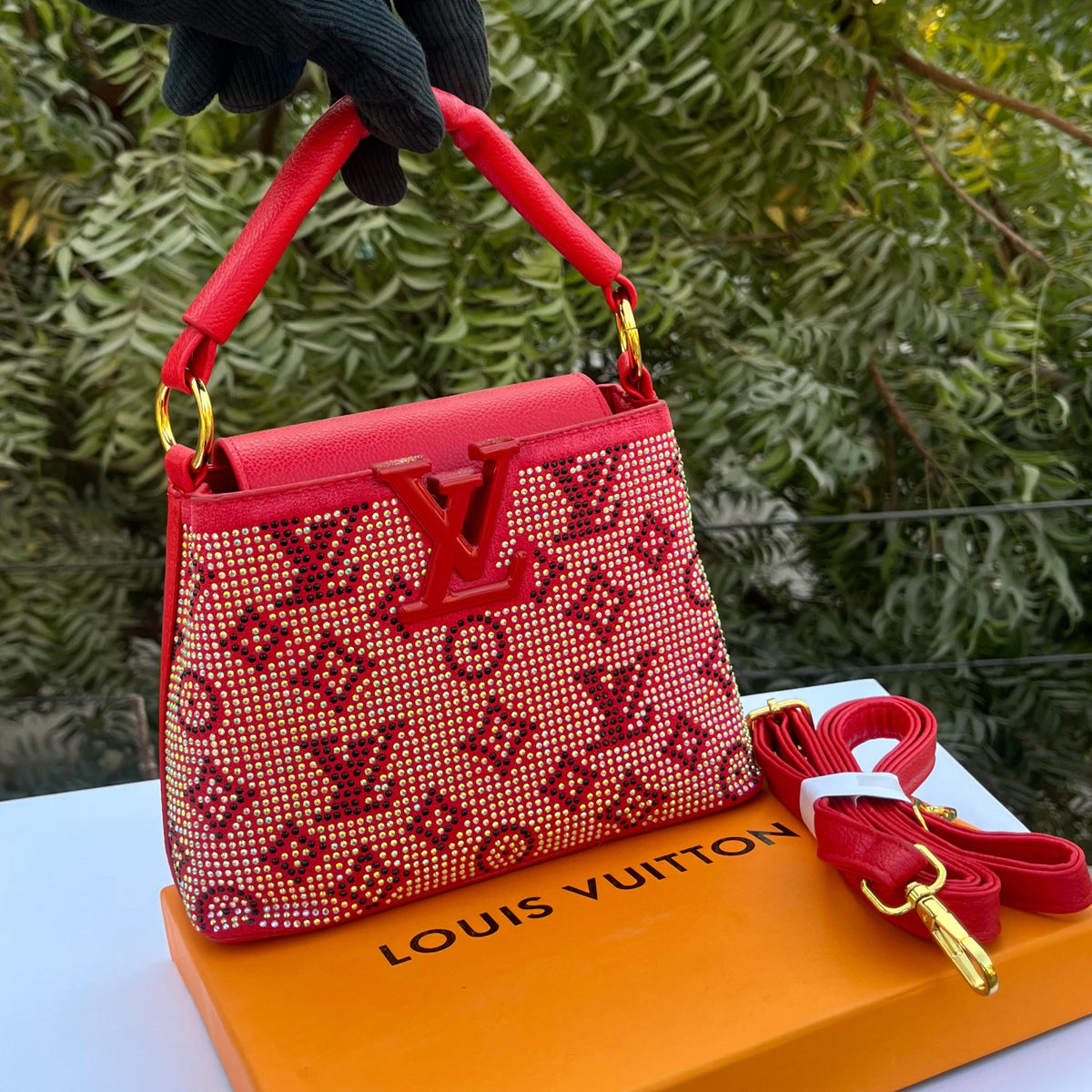 LV Capucines Bag | Crystal/Rhinestone Monogram Edition with Box