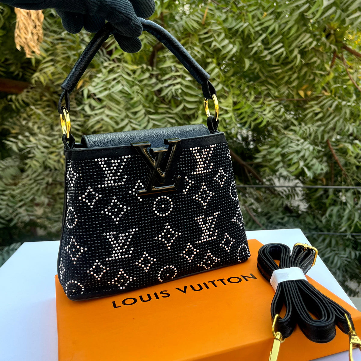 LV Capucines Bag | Crystal/Rhinestone Monogram Edition with Box