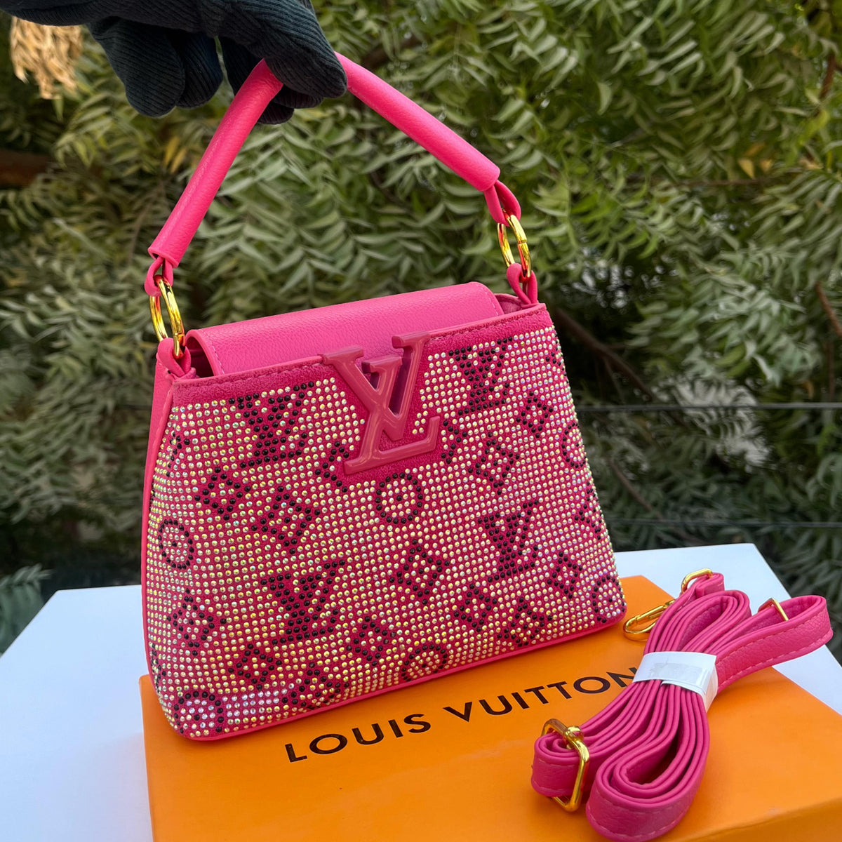 LV Capucines Bag | Crystal/Rhinestone Monogram Edition with Box