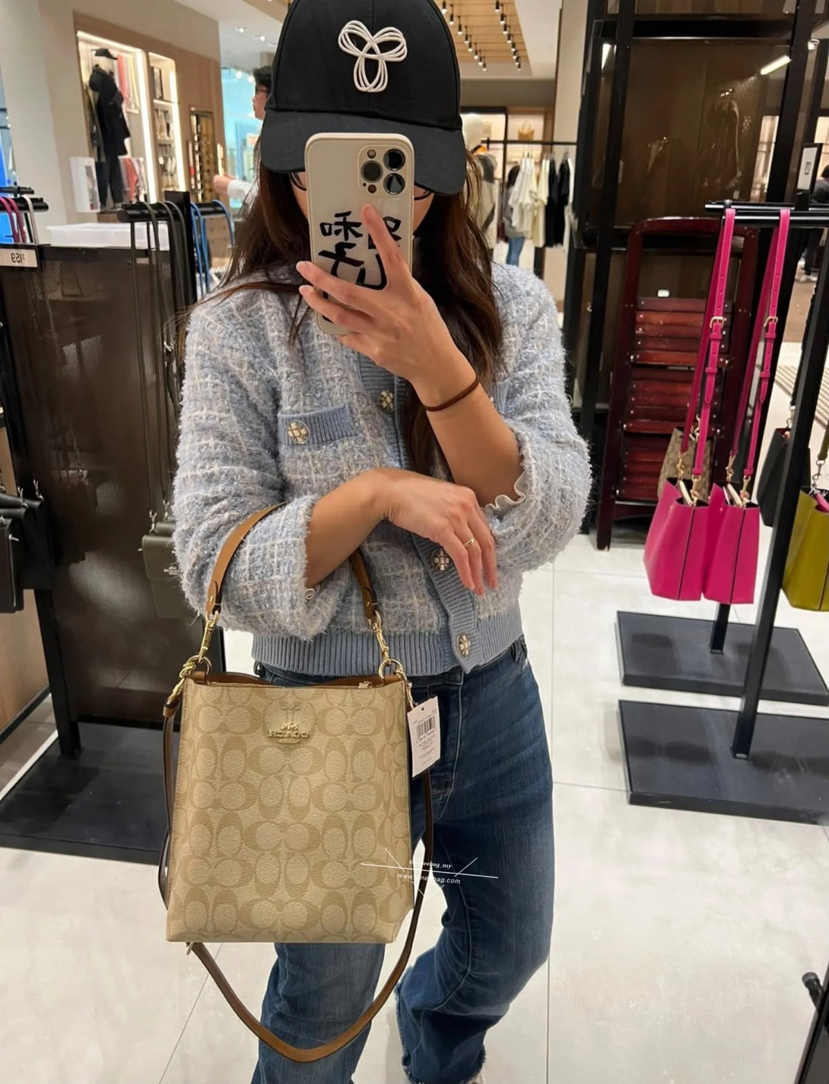 Coach Mollie Bucket Bag in Signature Canvas with Box