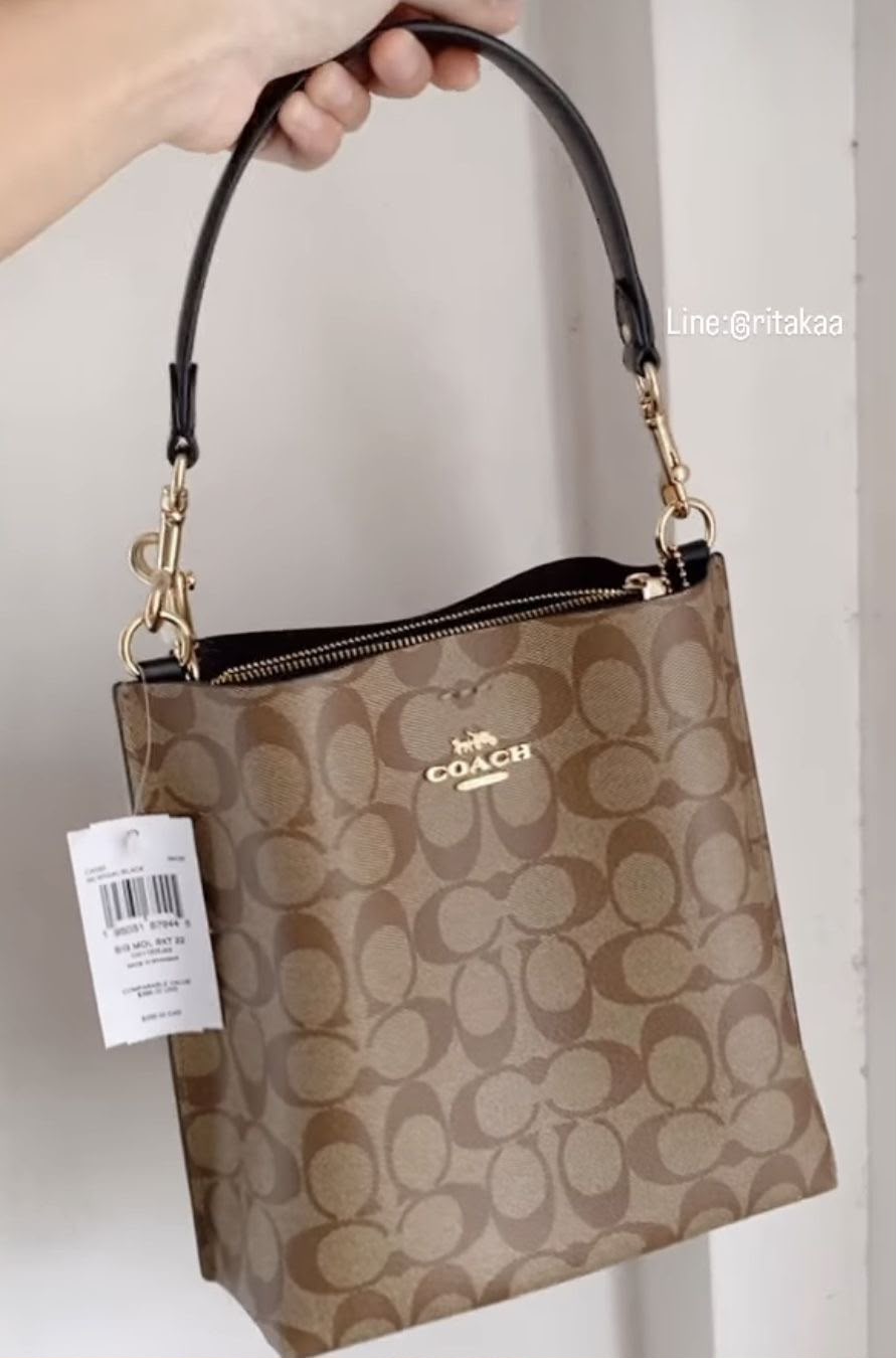 Coach Mollie Bucket Bag in Signature Canvas with Box