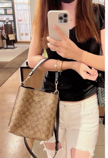 Coach Mollie Bucket Bag in Signature Canvas with Box