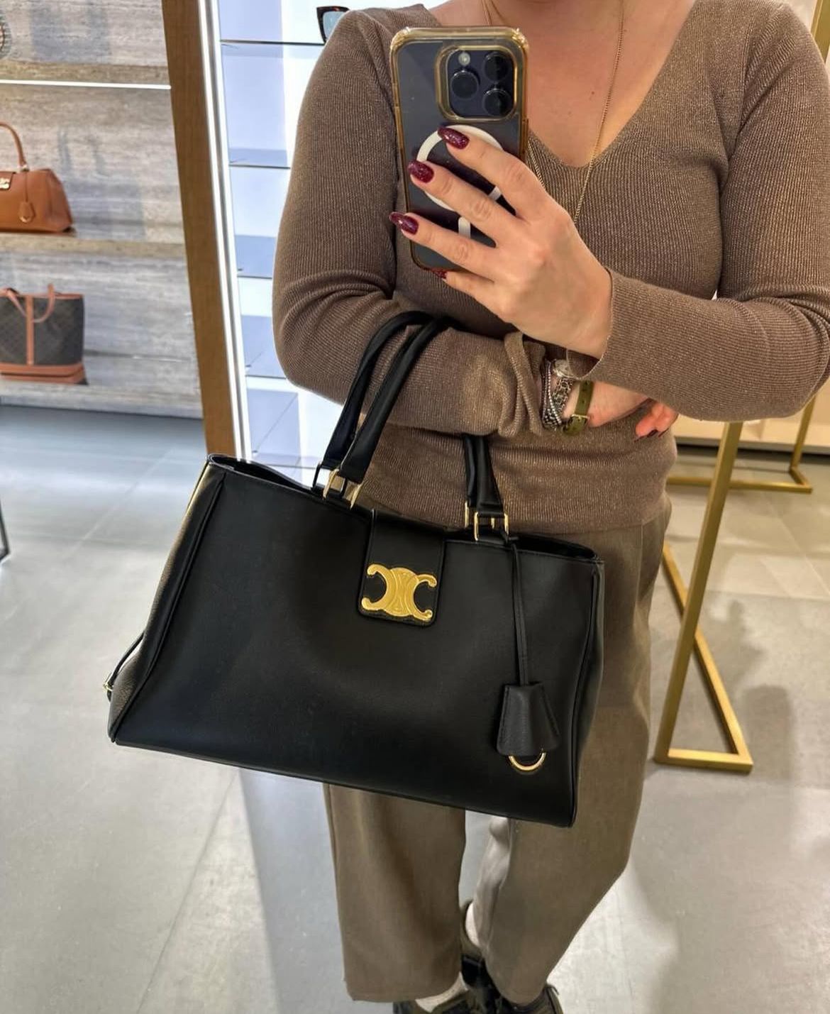 Celine Medium Appoline Bag in Supple Calfskin with Box