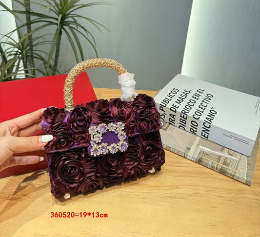 Roger Vivier Jewel Efflorescence Mini Bag in Satin with Box