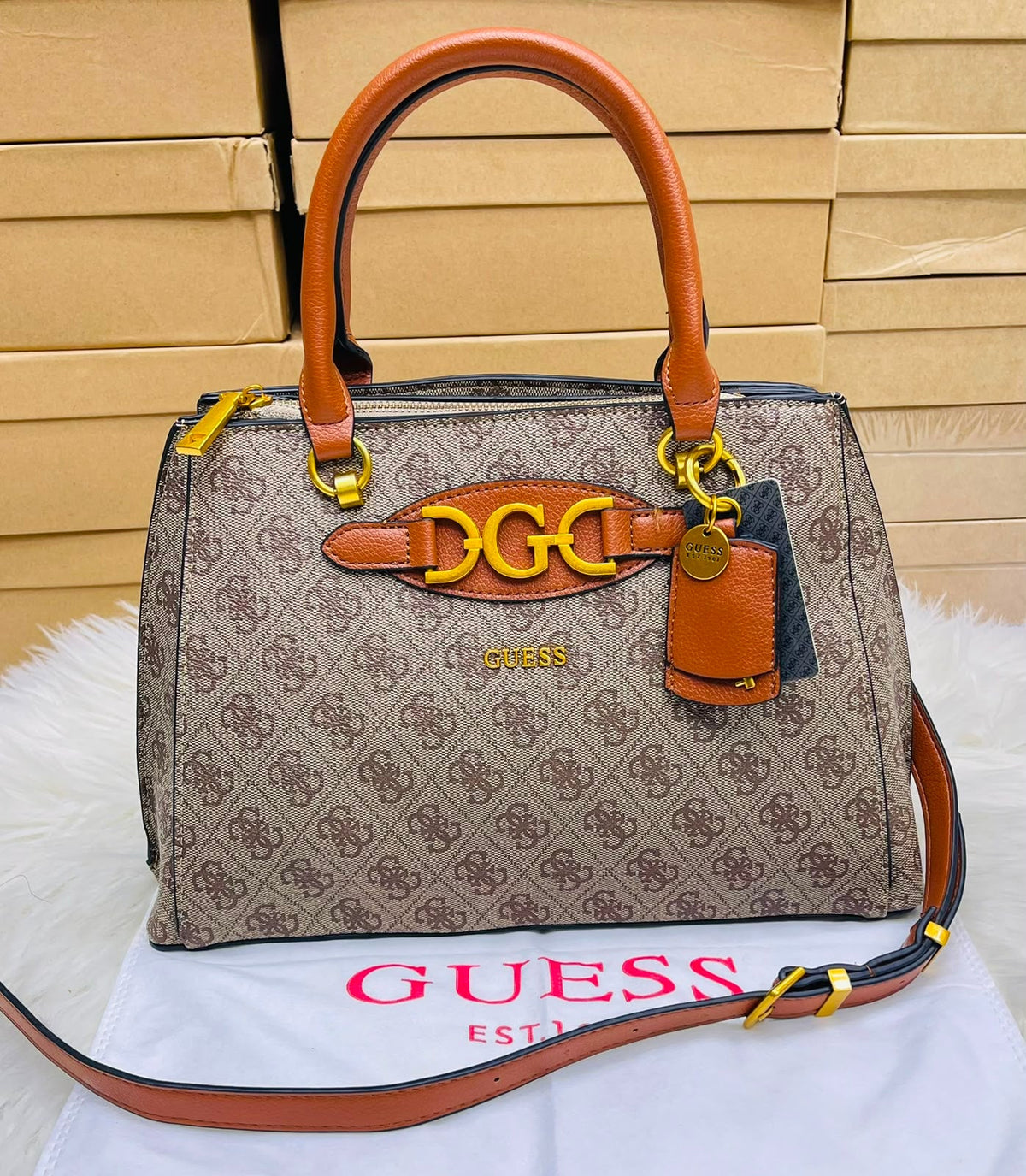 GUESS Izzy Small Girlfriend Satchel with Box